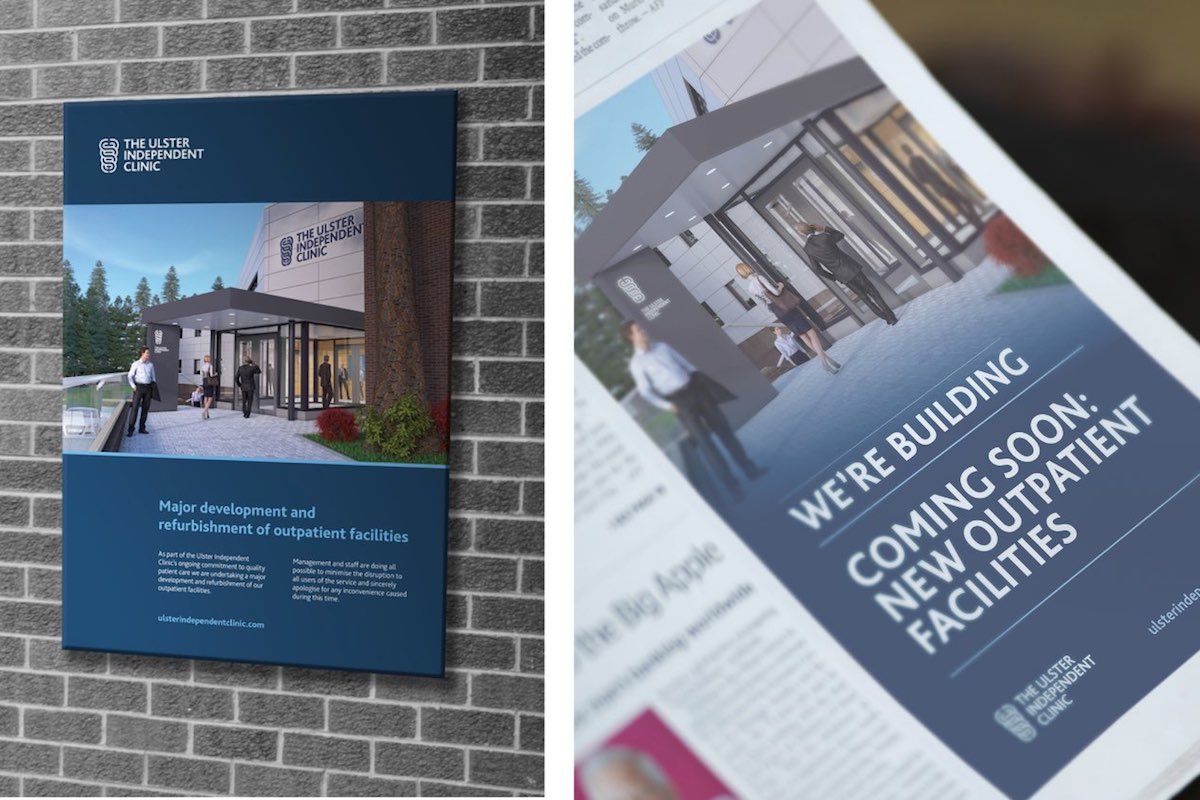 Ulster Independent Clinic Collateral branding and web design