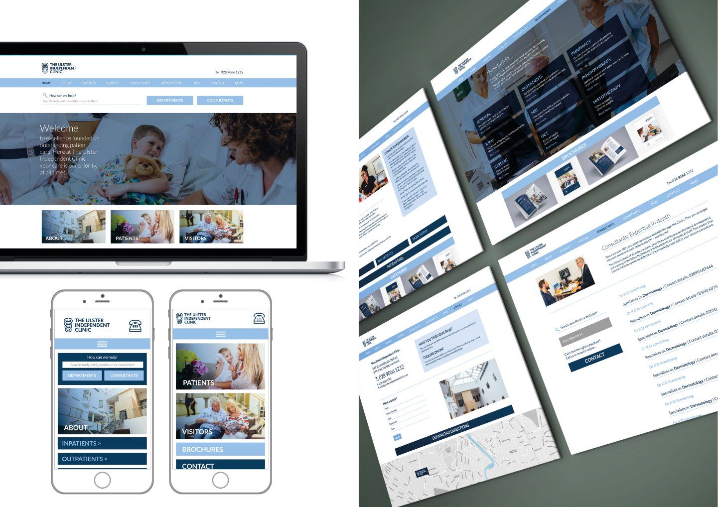 ulster independent clinic responsive web design branding graphic design