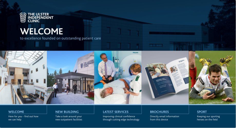 Ulster Independent Clinic Welcome Brochure collateral branding and graphic design